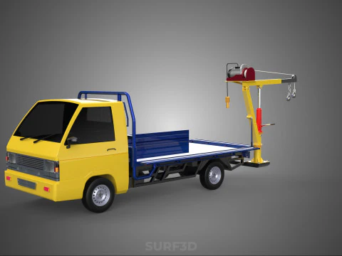 ATTACHED HYDRAULIC JACK LIFT REMOTE HOIST JIB CRANE PICKUP TRUCK 3D Model