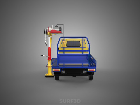 ATTACHED HYDRAULIC JACK LIFT REMOTE HOIST JIB CRANE PICKUP TRUCK 3D 모델
