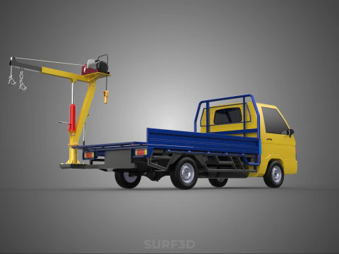 ATTACHED HYDRAULIC JACK LIFT REMOTE HOIST JIB CRANE PICKUP TRUCK 3D Model