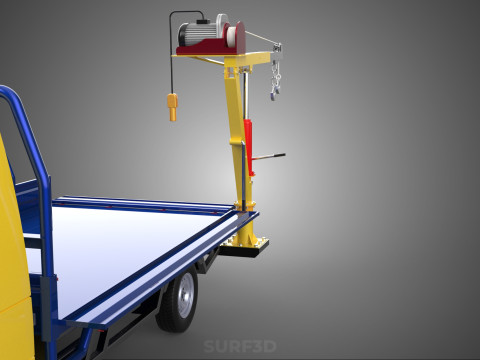 ATTACHED HYDRAULIC JACK LIFT REMOTE HOIST JIB CRANE PICKUP TRUCK 3D 모델