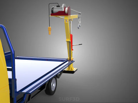 ATTACHED HYDRAULIC JACK LIFT REMOTE HOIST JIB CRANE PICKUP TRUCK 3D Model