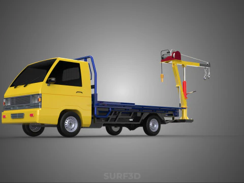 ATTACHED HYDRAULIC JACK LIFT REMOTE HOIST JIB CRANE PICKUP TRUCK 3D Model