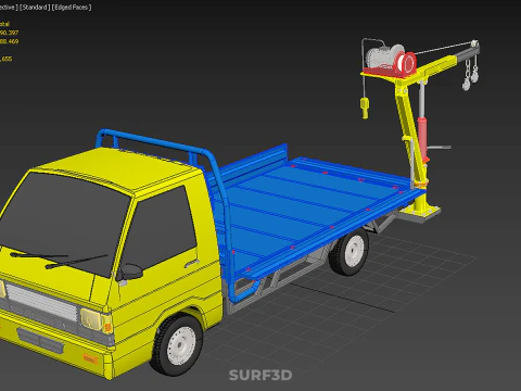 ATTACHED HYDRAULIC JACK LIFT REMOTE HOIST JIB CRANE PICKUP TRUCK 3D Model