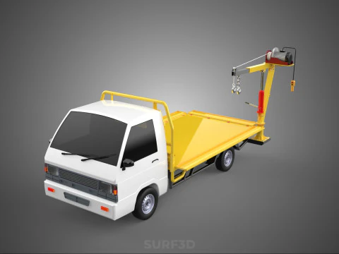 PICKUP CON GRU A PONTE LARGO A 3 VIE PICKUP PER CAMION CON VERRICELLO ELETTRICO REMOTO Modello 3D