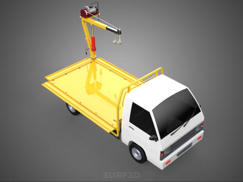 3 WAY WIDE DECK CRANE HOIST REMOTE ELECTRIC WINCH TRUCK PICKUP 3D Modell
