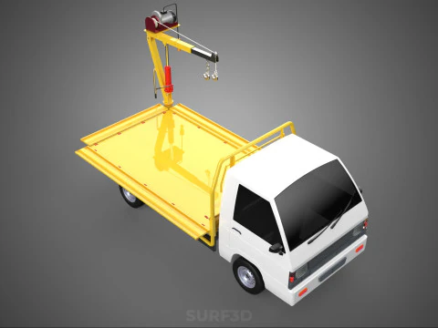 3 WAY WIDE DECK CRANE HOIST REMOTE ELECTRIC WINCH TRUCK PICKUP 3D Model