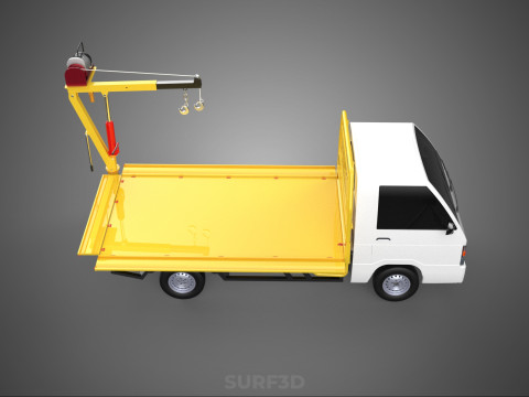 3 WAY WIDE DECK CRANE HOIST REMOTE ELECTRIC WINCH TRUCK PICKUP 3D Modell