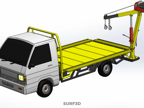 3 WAY WIDE DECK CRANE HOIST REMOTE ELECTRIC WINCH TRUCK PICKUP 3D Model