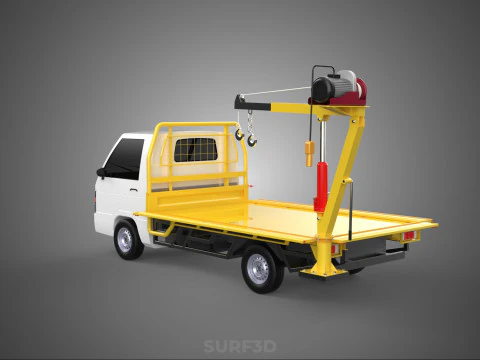 3 WAY WIDE DECK CRANE HOIST REMOTE ELECTRIC WINCH TRUCK PICKUP 3D Model