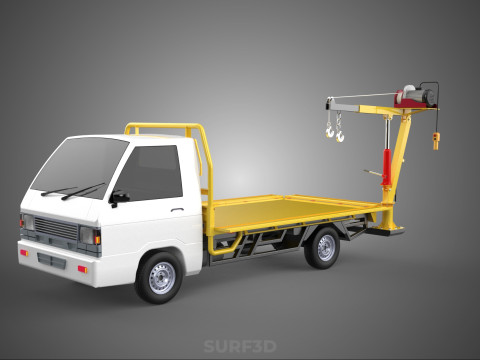3 WAY WIDE DECK CRANE HOIST REMOTE ELECTRIC WINCH TRUCK PICKUP 3D Modell