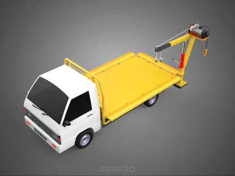 3 WAY WIDE DECK CRANE HOIST REMOTE ELECTRIC WINCH TRUCK PICKUP 3D Model