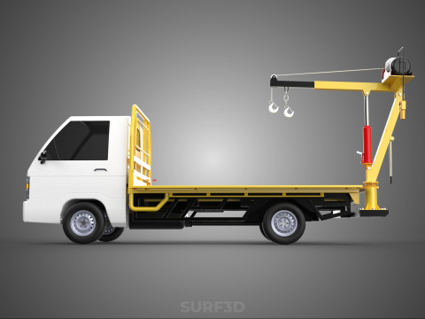 3 WAY WIDE DECK CRANE HOIST REMOTE ELECTRIC WINCH TRUCK PICKUP 3D Modell