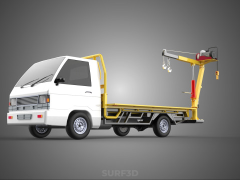 3 WAY WIDE DECK CRANE HOIST REMOTE ELECTRIC WINCH TRUCK PICKUP 3D Modell