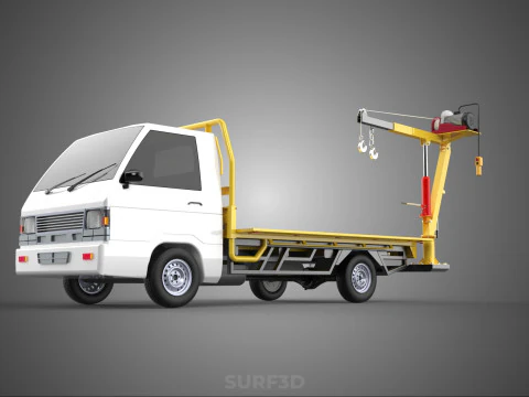 3 WAY WIDE DECK CRANE HOIST REMOTE ELECTRIC WINCH TRUCK PICKUP 3D Model