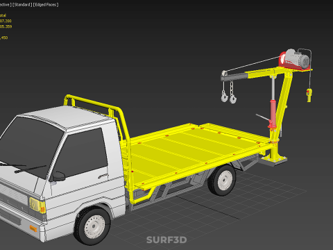 3 WAY WIDE DECK CRANE HOIST REMOTE ELECTRIC WINCH TRUCK PICKUP 3D Modell