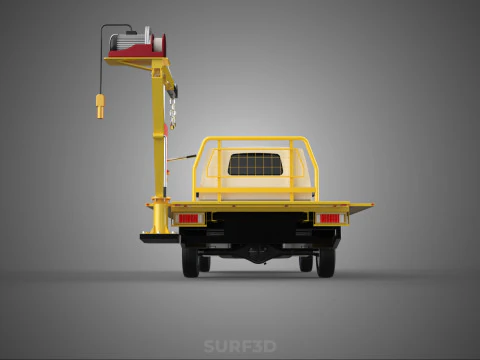 3 WAY WIDE DECK CRANE HOIST REMOTE ELECTRIC WINCH TRUCK PICKUP 3D Model