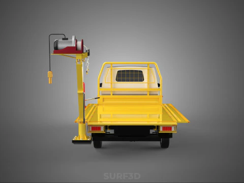 3 WAY WIDE DECK CRANE HOIST REMOTE ELECTRIC WINCH TRUCK PICKUP 3D Model