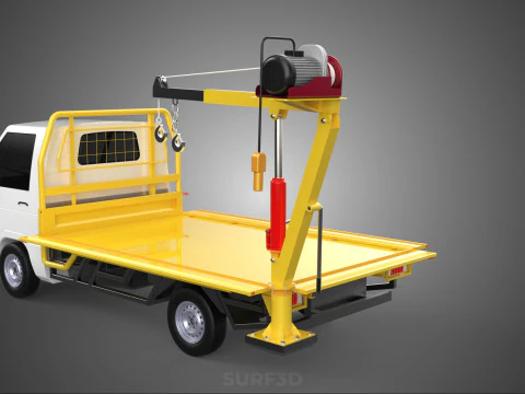3 WAY WIDE DECK CRANE HOIST REMOTE ELECTRIC WINCH TRUCK PICKUP 3D Model