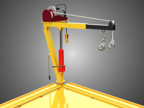 3 WAY WIDE DECK CRANE HOIST REMOTE ELECTRIC WINCH TRUCK PICKUP 3D Modell