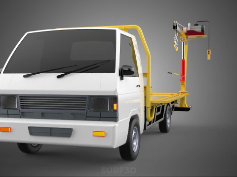 3 WAY WIDE DECK CRANE HOIST REMOTE ELECTRIC WINCH TRUCK PICKUP 3D Model