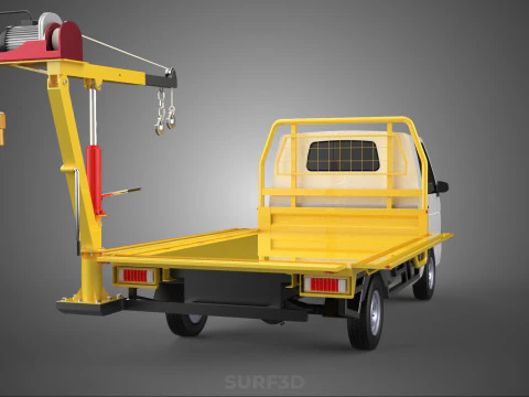 3 WAY WIDE DECK CRANE HOIST REMOTE ELECTRIC WINCH TRUCK PICKUP 3D Model