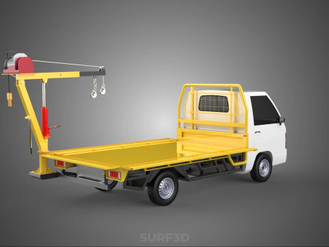 3 WAY WIDE DECK CRANE HOIST REMOTE ELECTRIC WINCH TRUCK PICKUP 3D Model