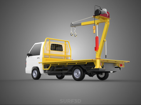 3 WAY WIDE DECK CRANE HOIST REMOTE ELECTRIC WINCH TRUCK PICKUP 3D Modell