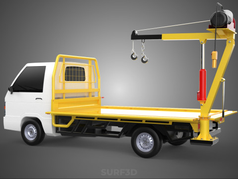 3 WAY WIDE DECK CRANE HOIST REMOTE ELECTRIC WINCH TRUCK PICKUP 3D Modell