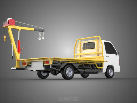 3 WAY WIDE DECK CRANE HOIST REMOTE ELECTRIC WINCH TRUCK PICKUP 3D Model