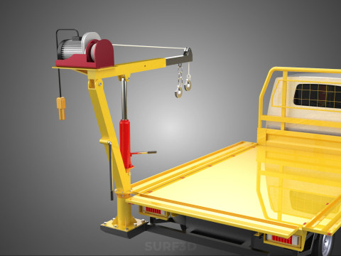 3 WAY WIDE DECK CRANE HOIST REMOTE ELECTRIC WINCH TRUCK PICKUP 3D Modell