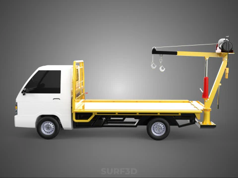 3 WAY WIDE DECK CRANE HOIST REMOTE ELECTRIC WINCH TRUCK PICKUP 3D Model