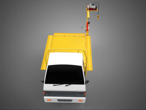 3 WAY WIDE DECK CRANE HOIST REMOTE ELECTRIC WINCH TRUCK PICKUP 3D Model