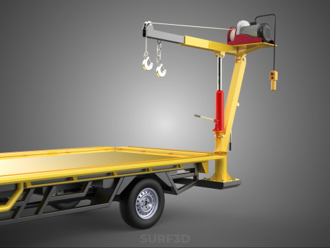 3 WAY WIDE DECK CRANE HOIST REMOTE ELECTRIC WINCH TRUCK PICKUP 3D Modell