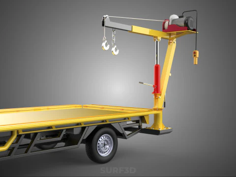 3 WAY WIDE DECK CRANE HOIST REMOTE ELECTRIC WINCH TRUCK PICKUP 3D Model