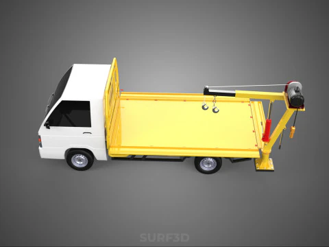 3 WAY WIDE DECK CRANE HOIST REMOTE ELECTRIC WINCH TRUCK PICKUP 3D Model