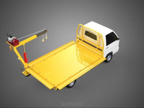 3 WAY WIDE DECK CRANE HOIST REMOTE ELECTRIC WINCH TRUCK PICKUP 3D Modell
