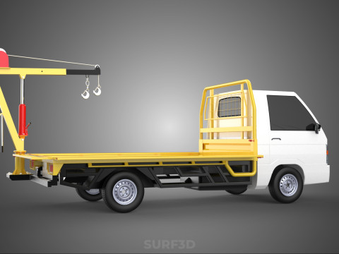 3 WAY WIDE DECK CRANE HOIST REMOTE ELECTRIC WINCH TRUCK PICKUP 3D Modell