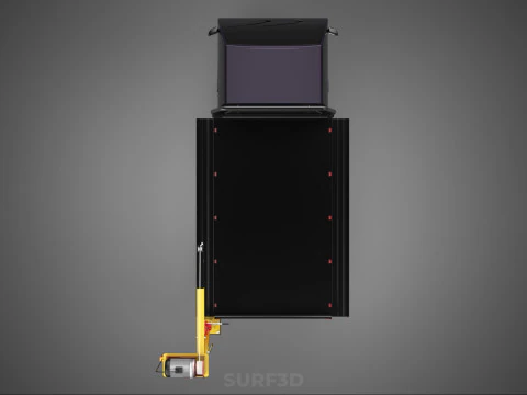REAR MOUNTED BOOM CRANE HOIST WINCH LIFTING FLATBED TRUCK PICKUP 3D Model