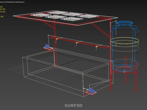 SOLAR CELL RECIRCULATION PUMP WATER FILTER FISH POND AQUACULTURE Modello 3D