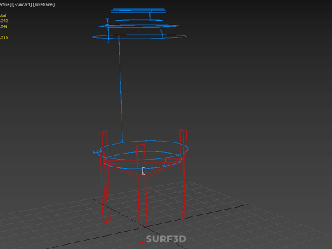 ELEVATED BLUE WATER STORAGE CONTAINER TANK STAND STRUCTURE FRAME 3D Model