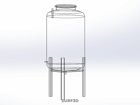 ELEVATED BLUE WATER STORAGE CONTAINER TANK STAND STRUCTURE FRAME 3D Model