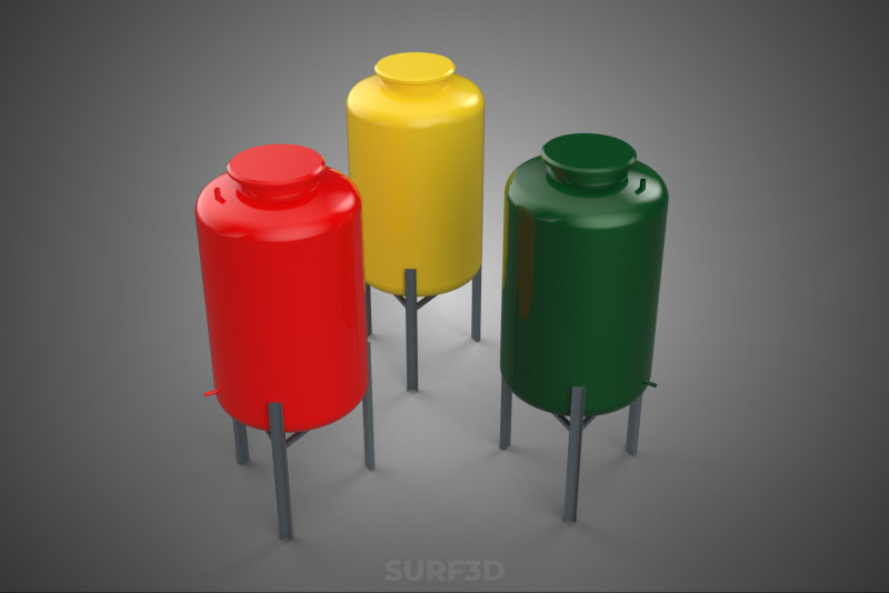 STANDARD INDUSTRIAL FLUID LIQUID CHEMICAL STORAGE CONTAINER TANK Modelo 3D .c4d .max .obj .3ds .fbx .stl .blend 