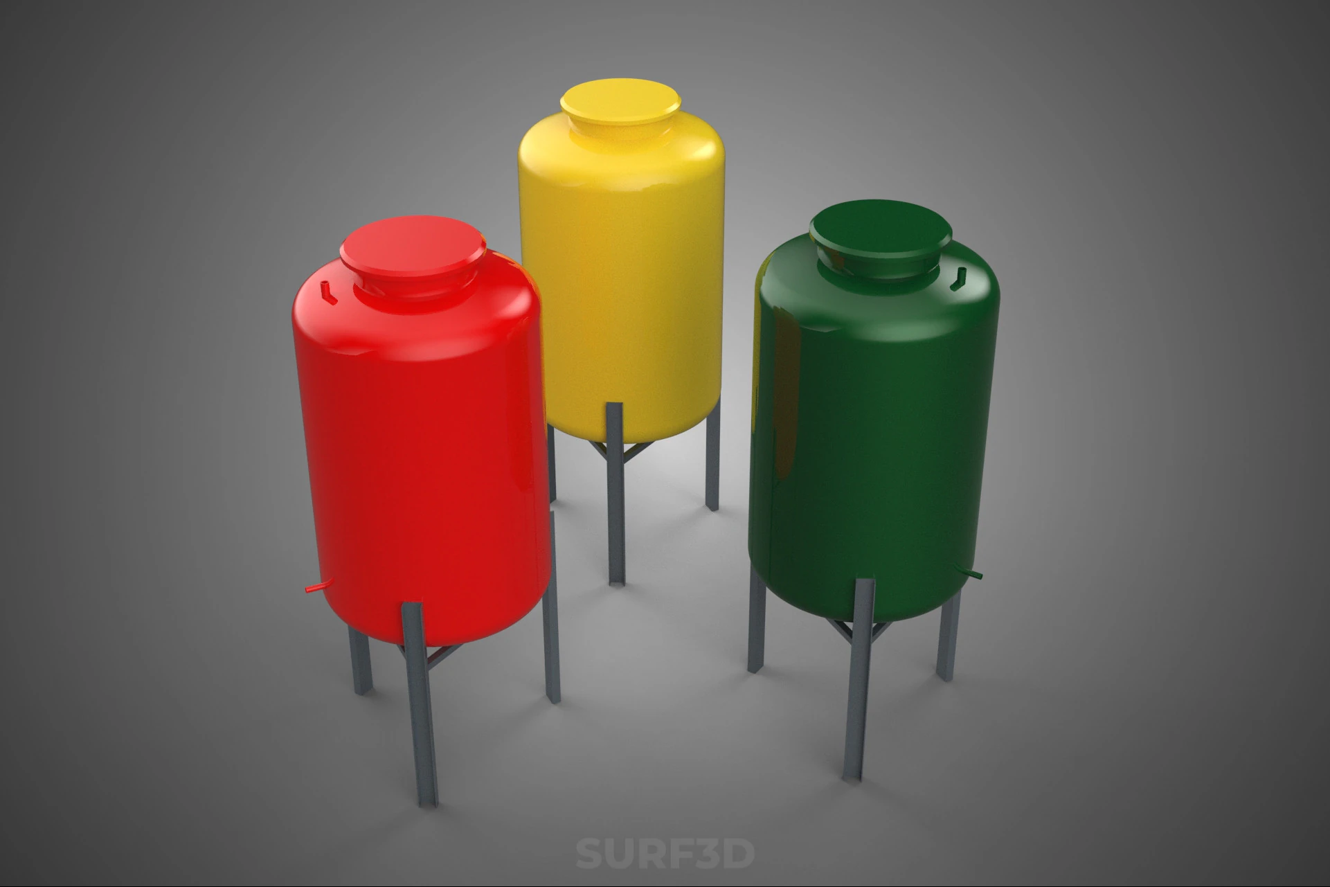 STANDARD INDUSTRIAL FLUID LIQUID CHEMICAL STORAGE CONTAINER TANK 3D Model .c4d .max .obj .3ds .fbx .stl .blend 