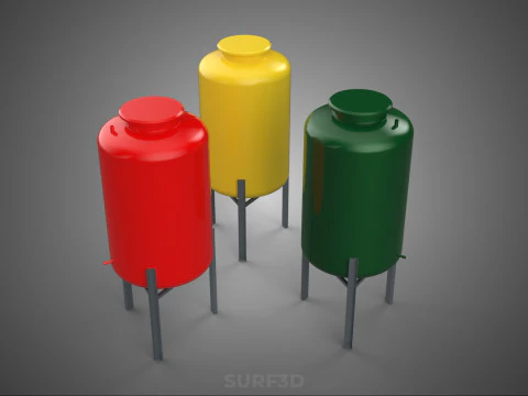 SERBATOIO CONTENITORE STOCCAGGIO CHIMICO LIQUIDO FLUIDI INDUSTRIALI STANDARD Modello 3D