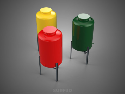 STANDARD INDUSTRIAL FLUID LIQUID CHEMICAL STORAGE CONTAINER TANK Modelo 3D