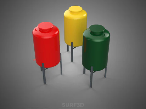 STANDARD INDUSTRIAL FLUID LIQUID CHEMICAL STORAGE CONTAINER TANK 3D Model