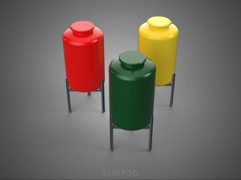 STANDARD INDUSTRIAL FLUID LIQUID CHEMICAL STORAGE CONTAINER TANK 3D Model