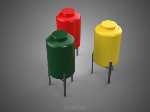 STANDARD INDUSTRIAL FLUID LIQUID CHEMICAL STORAGE CONTAINER TANK 3D Model