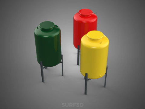 STANDARD INDUSTRIAL FLUID LIQUID CHEMICAL STORAGE CONTAINER TANK 3D Model
