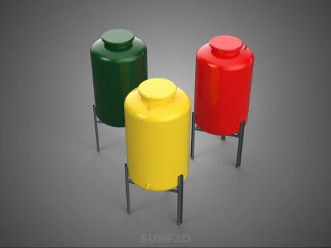 STANDARD INDUSTRIAL FLUID LIQUID CHEMICAL STORAGE CONTAINER TANK 3D Model